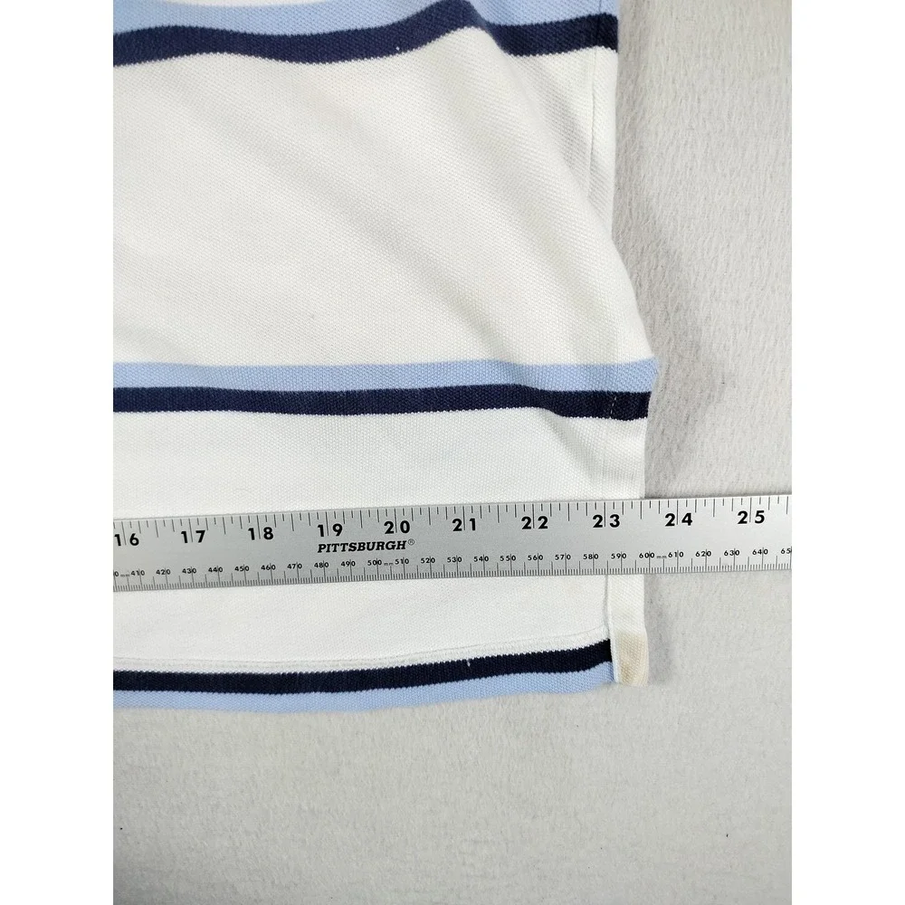 Vintage‎ Polo Ralph Lauren Shirt Mens XL White Blue Striped Pony Preppy Casual